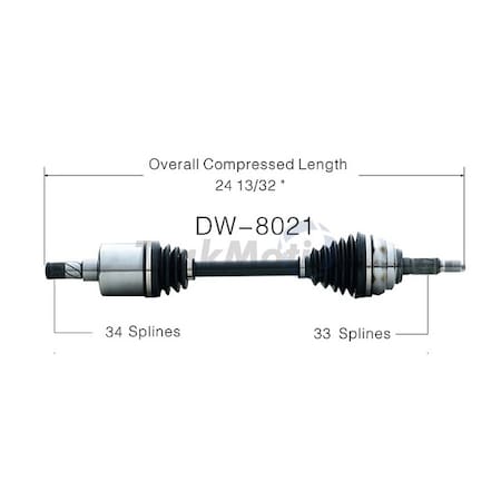 Surtrack Axle Cv Axle Shaft, Dw-8021 DW-8021